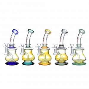 8.5" Chill Glass Gold Fumed Showerhead Perc Water Pipe [JLE-243]