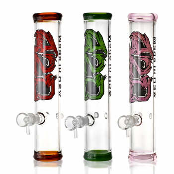 11" "Made In USA" Clear 420 Steam Roller - Assorted Designs - [JO1]