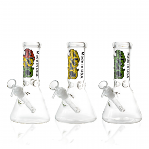 8" USA Made "420" Decal Art Beaker - Assorted [JO53]