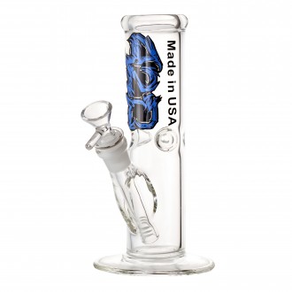 8" 50mm USA Made "420" Decal Art Straight Water Pipe - Assorted [JO55]