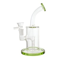 7" Color Accent Mouth Perc Cylindrical Water Pipe - [JS2307]
