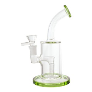 7" Color Accent Mouth Perc Cylindrical Water Pipe