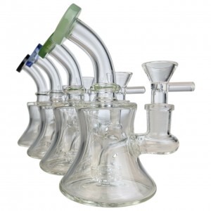 5" Color Rim Pinched Vase Base Mini Rig Water Pipe 14MM Female [JW-01] 