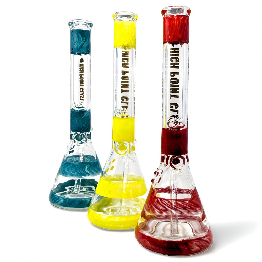 High Point Glass - 18.5" USA Blown 9mm Beaker Water Pipe - [L-14]