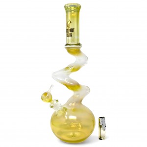 High Point Glass - 21" Zong Silver Fumed 3 Kink Water Pipe - [L-65]