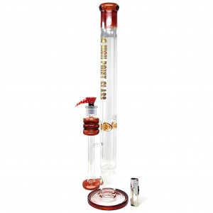 High Point Glass - 24" USA Blown Tall 9mm W / HoneyComb Disk Cylinder Water Pipe - Ruby Red [L-68]