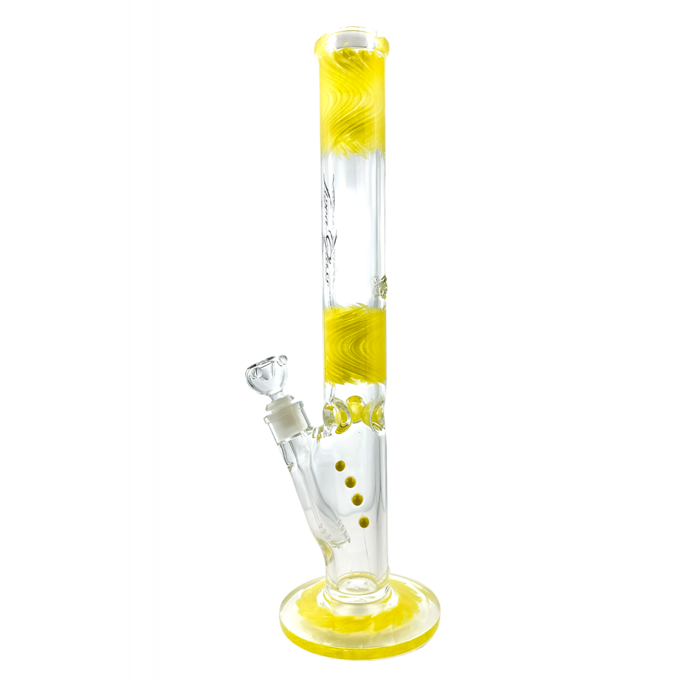 Linea Glass 18" USA Blown 9mm Marble Straight Water Pipe Skygate