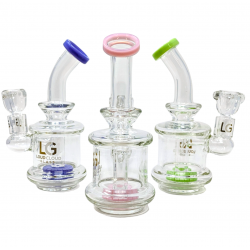 7" Loud Cloud Glass Slyme Accent Showerhead Perc Water Pipe with Bowl & Banger - [SE-104]