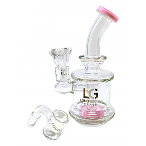 7" Loud Cloud Glass Slyme Accent Showerhead Perc Water Pipe with Bowl & Banger - [SE-104]