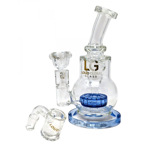 7" Loud Cloud Glass W/ Matrix Perc Incycler Water Pipe W/ Banger - [SE-105]