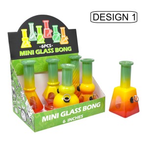 6" Mini Glass Bong – 6ct Display