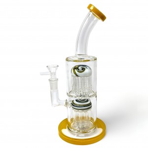 On Point Glass - 10.5" Wigwag Wonders On A Double Tree Perc Water Pipe [MB1419]