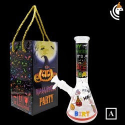 10" "Trick Or Treat Yourself" Halloween Theme Beaker Water Pipe - A [MB1434]