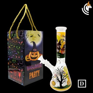 10" "Trick Or Treat Yourself" Halloween Theme Beaker Water Pipe - A [MB1434]
