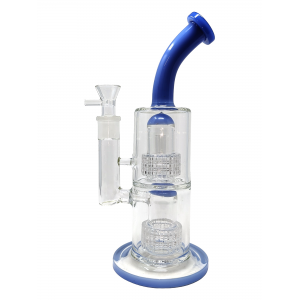 11" Bent Neck Double Layer Matric Perc Water Pipe [MB235]