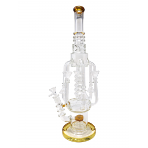 19" Spiral Coil With Jelly Fish Perc Recycler Water Pipe [MB786]