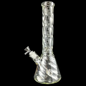 On Point Glass - 14" Crystal Whirlwind Beaker Water Pipe [MB957-14]