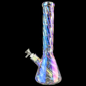 On Point Glass - 14" Crystal Whirlwind Beaker Water Pipe [MB957-14]