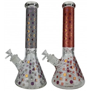 13.5" Designer Decal Beaker Waterpipe 14F