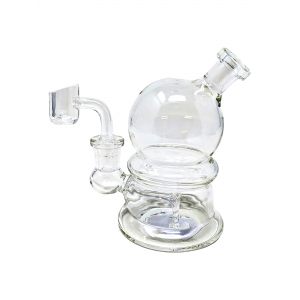 4" Mini Clear Bubble Stacked Water Pipe Rig - [MRJ21-H]