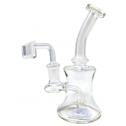 6" Mini Fumed Pinched Cylinder Water Pipe Rig - [MRJ21-I]