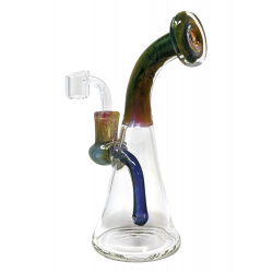 7'' Mini Gold & Silver Fumed Cone Water Pipe Rig - [AM259]