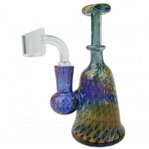 6'' Fumed Bell Bubble Trap Rig Water Pipe 14MM Female [AM348] 