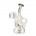 Flood-style Ooze mini recycler dab rig with showerhead perc and quartz banger