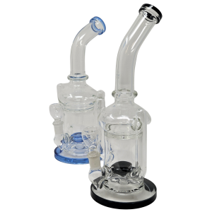 Mini Color Perc Dual Horn Cylinder Water Pipe - [M14]