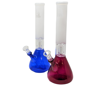 12" Single Dome Perc Frosted Art Water Pipe [SAA68] 