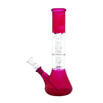12" Double Dome Perc Water Pipe – Assorted Colors