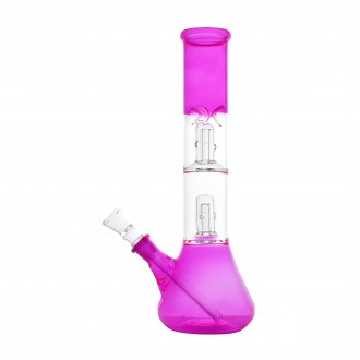 12" Double Dome Perc Water Pipe – Assorted Colors