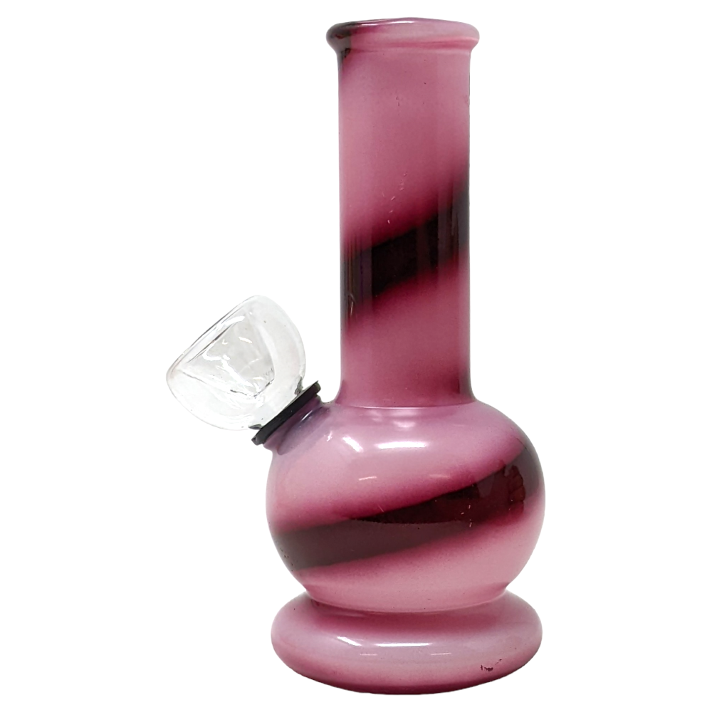 5" Assorted Striped Water Pipe with Glass On Rubber Downstem [PGB348