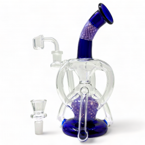 8" Creamy-Cacoon Ball Art W/ 4mm Quartz Banger Recycler - [RC2]