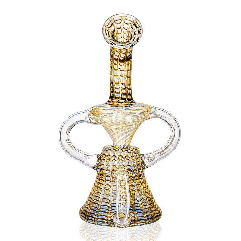 7.5" Crimson Lattice Curved Recycler Water Pipe