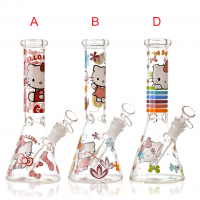 10" Whisker Waves Kitty Art Beaker Water Pipe [RG100]