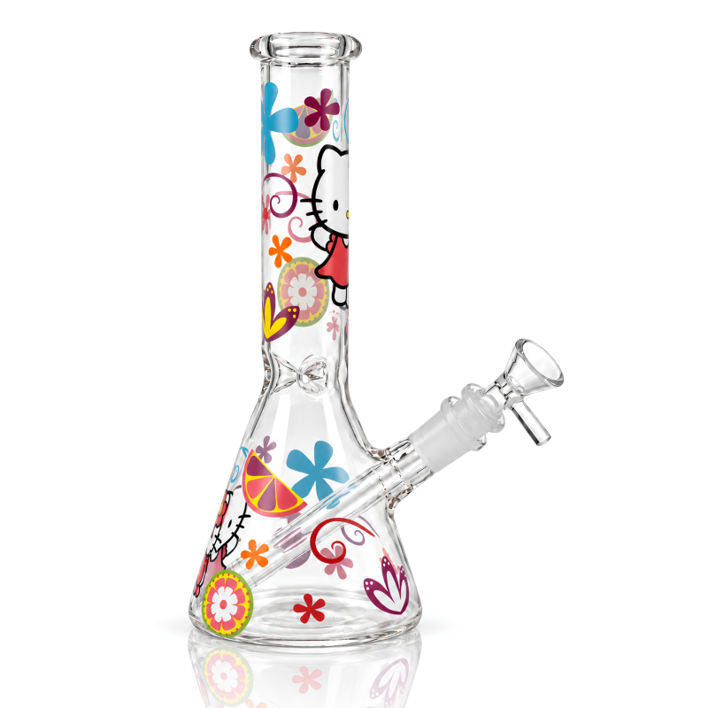 10" Whisker Waves Kitty Art Beaker Water Pipe