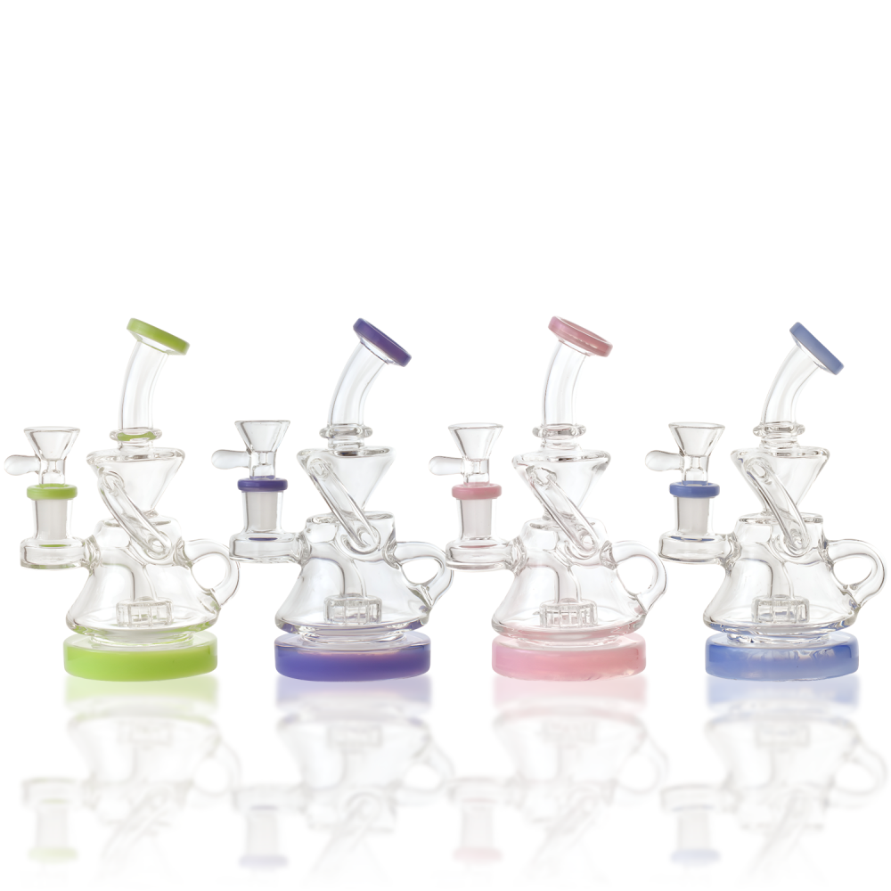 6.5" Mini Loop-Arm Showerhead Perc Recycler Water Pipe 6.5" Mini Loop-Arm Showerhead Perc Recycler Water Pipe