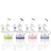 6.5" Mini Loop-Arm Showerhead Perc Recycler Water Pipe - [RG105]