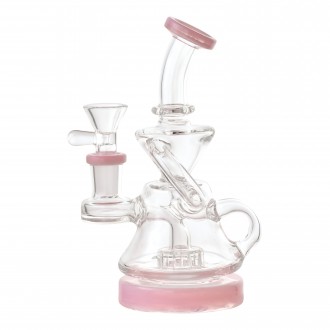 6.5" Mini Loop-Arm Showerhead Perc Recycler Water Pipe - [RG105]