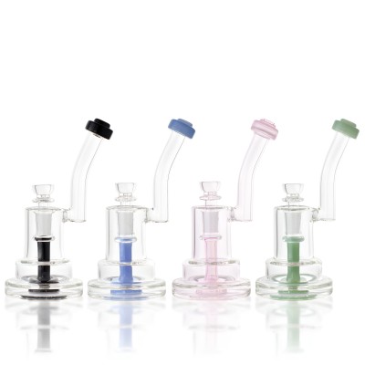 6.5" Low Profile Down Stem Matrix Perc Water Pipe - [RG106]