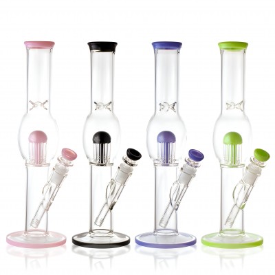 13.5" Orb Belly Tree Perc Straight Tube Water Pipe