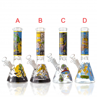 10" Trippy Troublemaker Beaker Water Pipe - Glow in the Dark