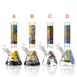 10" Trippy Troublemaker Beaker Water Pipe - Glow in the Dark