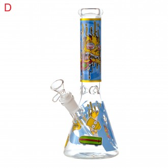 10" Trippy Troublemaker Beaker Water Pipe - Glow in the Dark