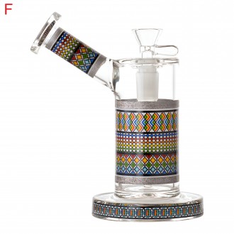 6" Artful Mosaic Low Profile Downstem Side Car Water Pipe - [RG118]