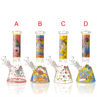 10" Dreamy Delight Unicorn's Kiss Beaker Water Pipe - [RG119]