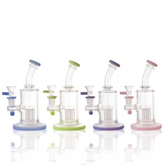 6.5" 6-Arm Tree Perc Cylindrical Water Pipe - [RG120]