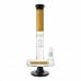 15.5" Tree Perc Inline Straight Tube Bong – Dual Perc Glass Water Pipe 15.5" Straight Tube Water Pipe with Tree and Inline Percs
