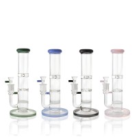 10" Straight Tube Honeycomb & Hurricane Perc Water Pipe - [RG128]